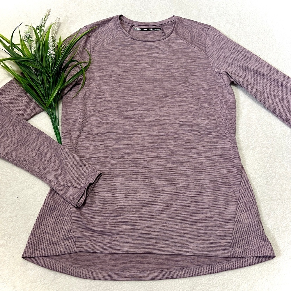 REI Co-Op Plum Heathered Long Sleeve Workout Top - Small